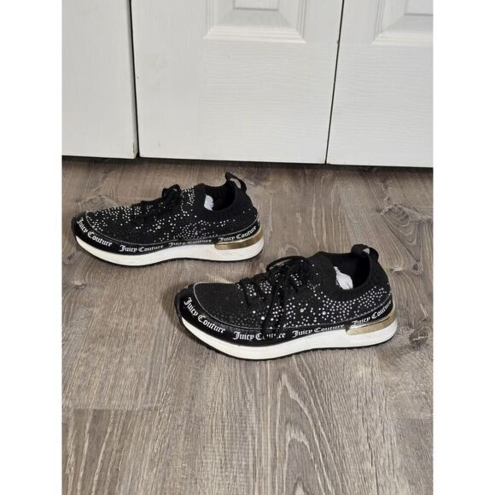 Juicy Couture Bellamy Black Rhinestone‎ Lace-up Sneakers Size 6